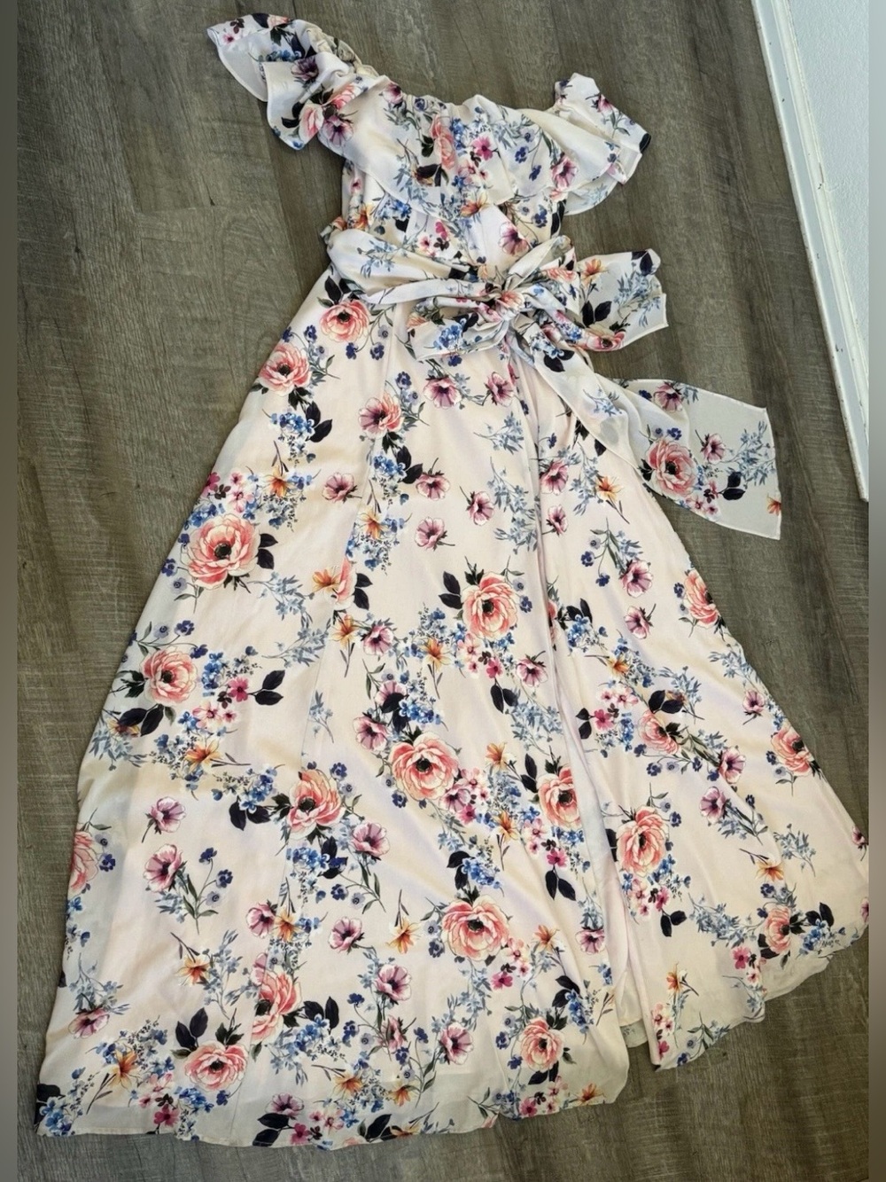 Yumi Kim Carmen Evening Bliss Off Shoulder Floral Maxi Dress, Size: S,MSRP: $258